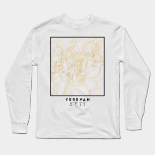 YEREVAN ARMENIA CITY STREET MAP ART Long Sleeve T-Shirt